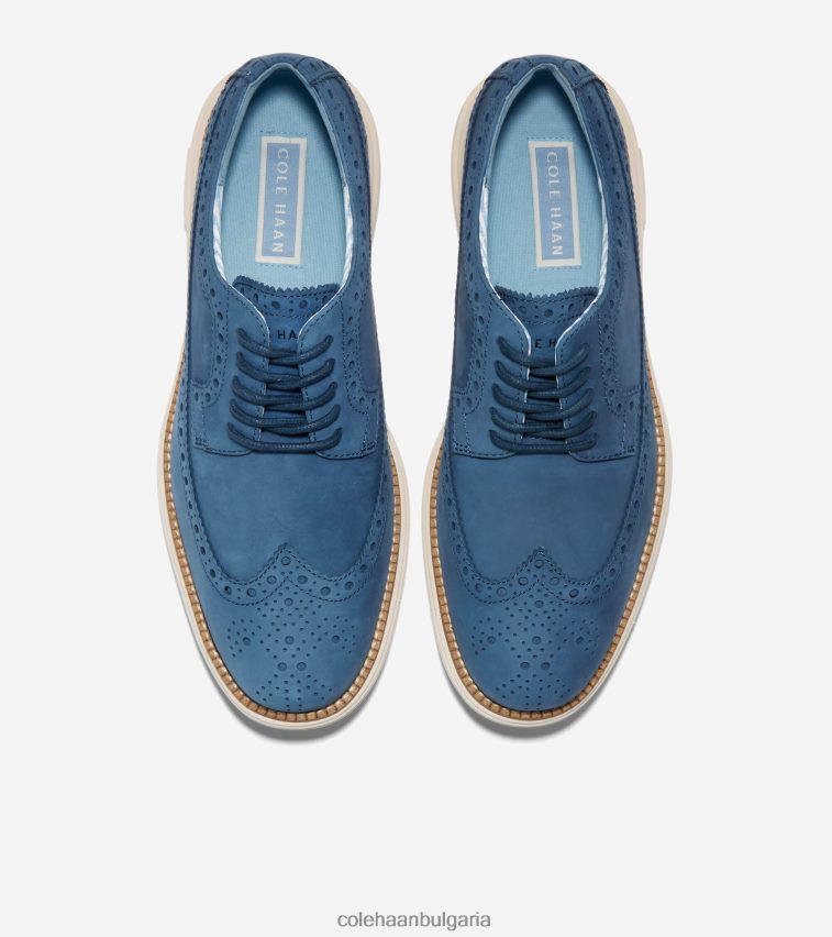 Cole Haan originalgrand remastered longwing oxford мъже 84PB6Z324 знаме синьо-слонова кост обувки