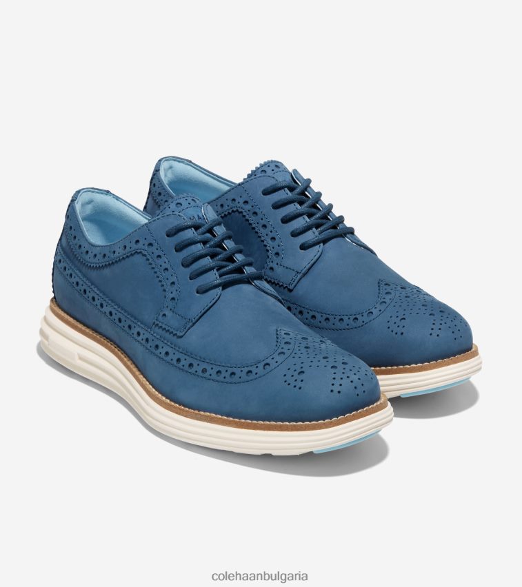 Cole Haan originalgrand remastered longwing oxford мъже 84PB6Z324 знаме синьо-слонова кост обувки