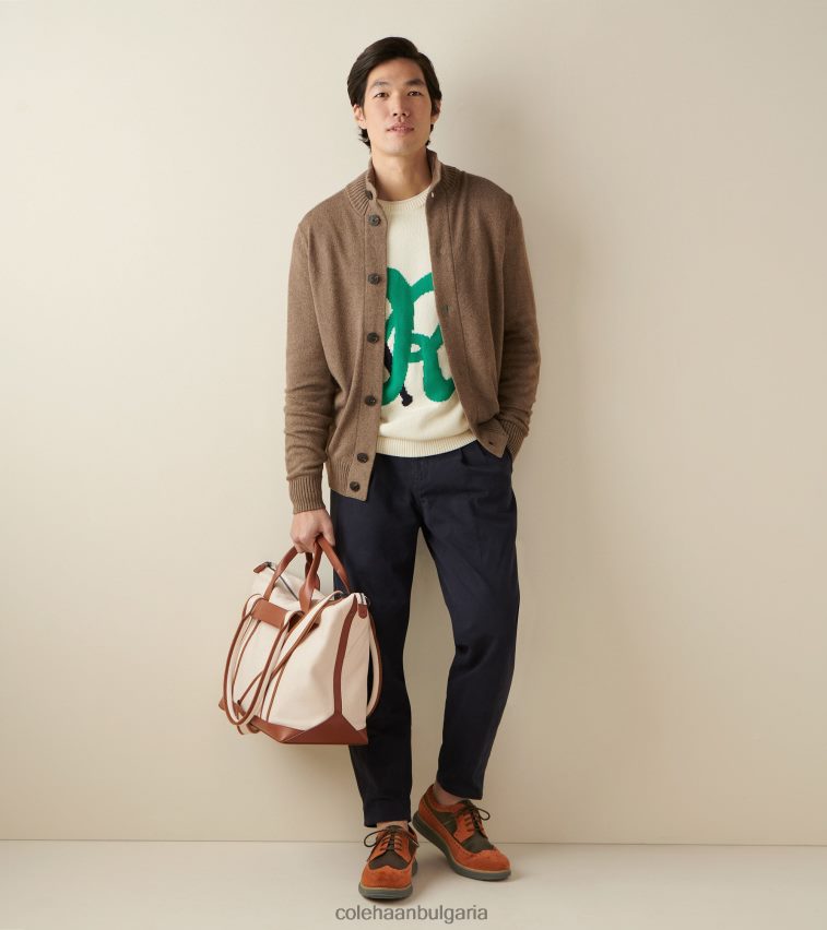 Cole Haan originalgrand remastered longwing oxford мъже 84PB6Z325 червено кафяво-тъмен шоколад-наситена маслина обувки