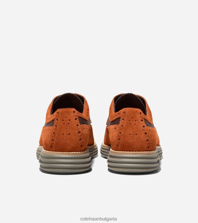 Cole Haan originalgrand remastered longwing oxford мъже 84PB6Z325 червено кафяво-тъмен шоколад-наситена маслина обувки