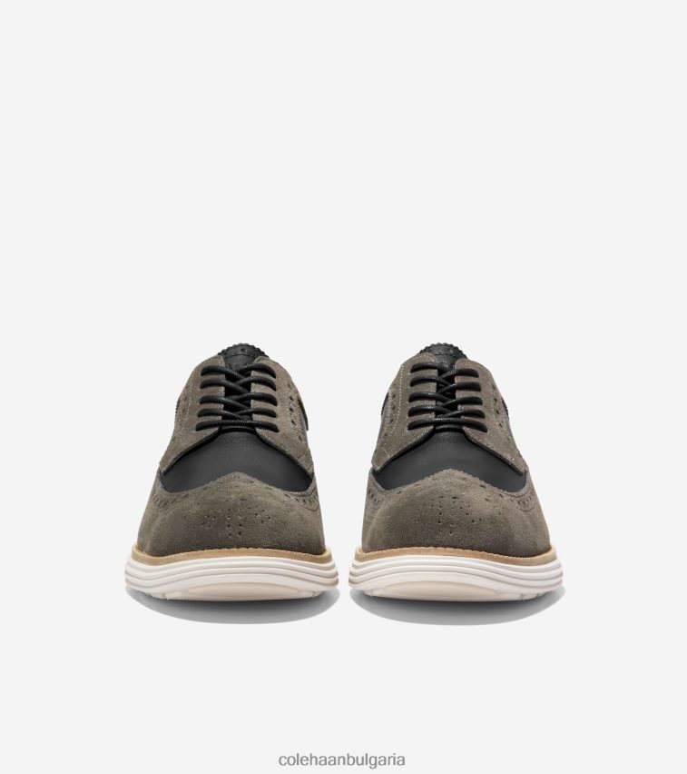 Cole Haan originalgrand remastered longwing oxford мъже 84PB6Z327 тиха буря-черна-слонова кост обувки