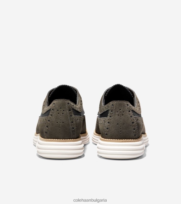 Cole Haan originalgrand remastered longwing oxford мъже 84PB6Z327 тиха буря-черна-слонова кост обувки