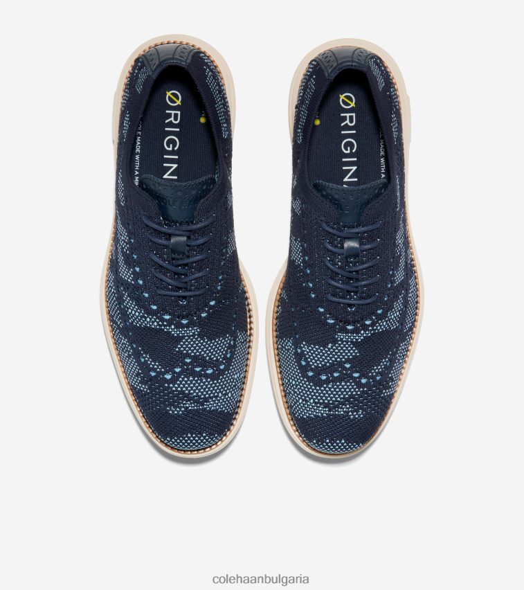 Cole Haan originalgrand remastered wingtip oxford мъже 84PB6Z445 син звънец-тъмносиньо сако камуфлажен стичлайт обувки