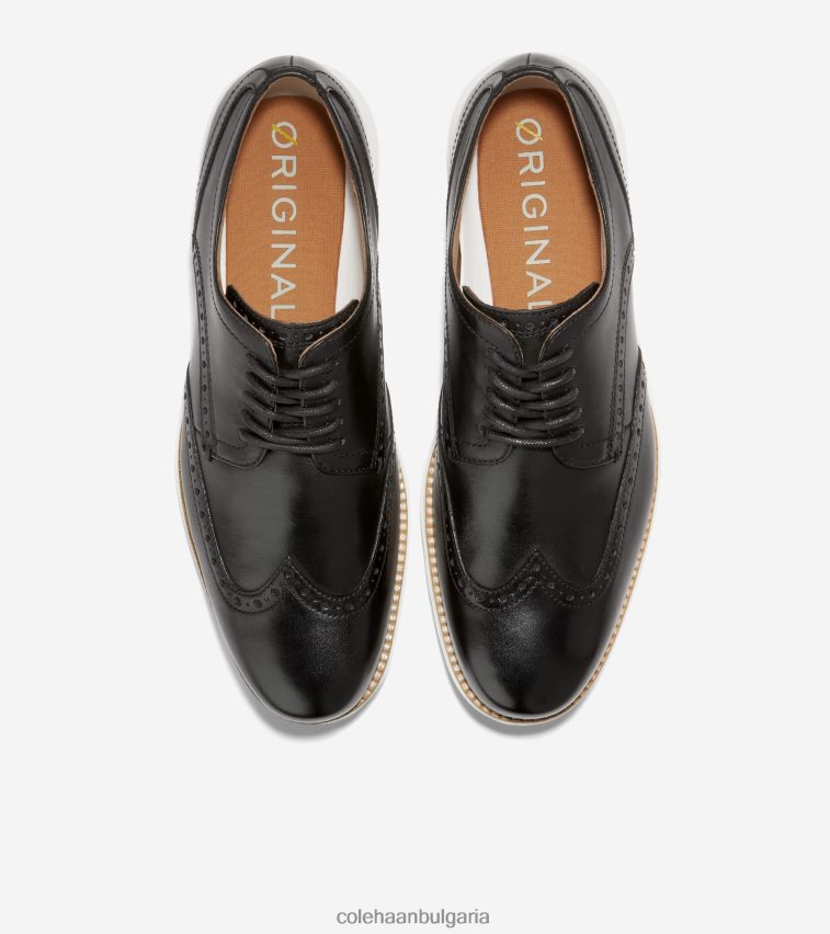 Cole Haan originalgrand wingtip oxford мъже 84PB6Z284 Черно бяла обувки