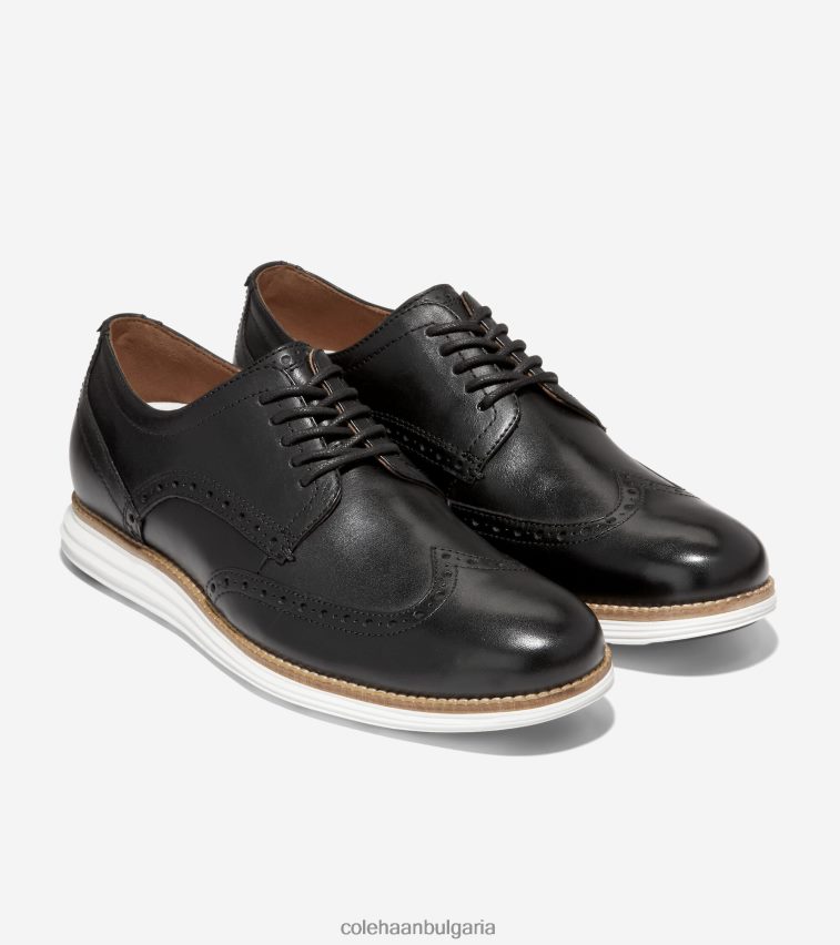 Cole Haan originalgrand wingtip oxford мъже 84PB6Z284 Черно бяла обувки
