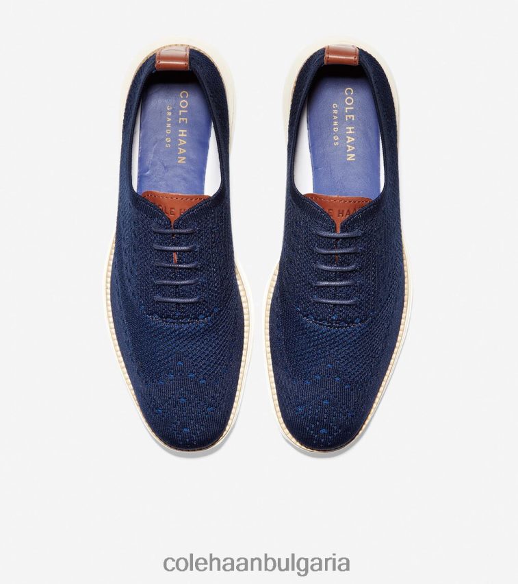 Cole Haan originalgrand wingtip oxford мъже 84PB6Z391 военноморски стичлайт-слонова кост обувки