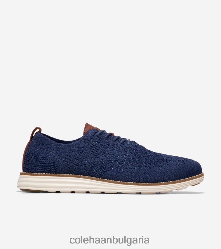 Cole Haan originalgrand wingtip oxford мъже 84PB6Z391 военноморски стичлайт-слонова кост обувки