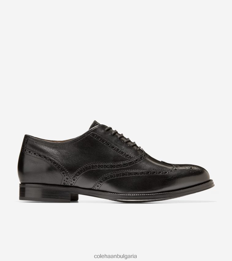 Cole Haan модерен класически wingtip oxford мъже 84PB6Z430 черен обувки