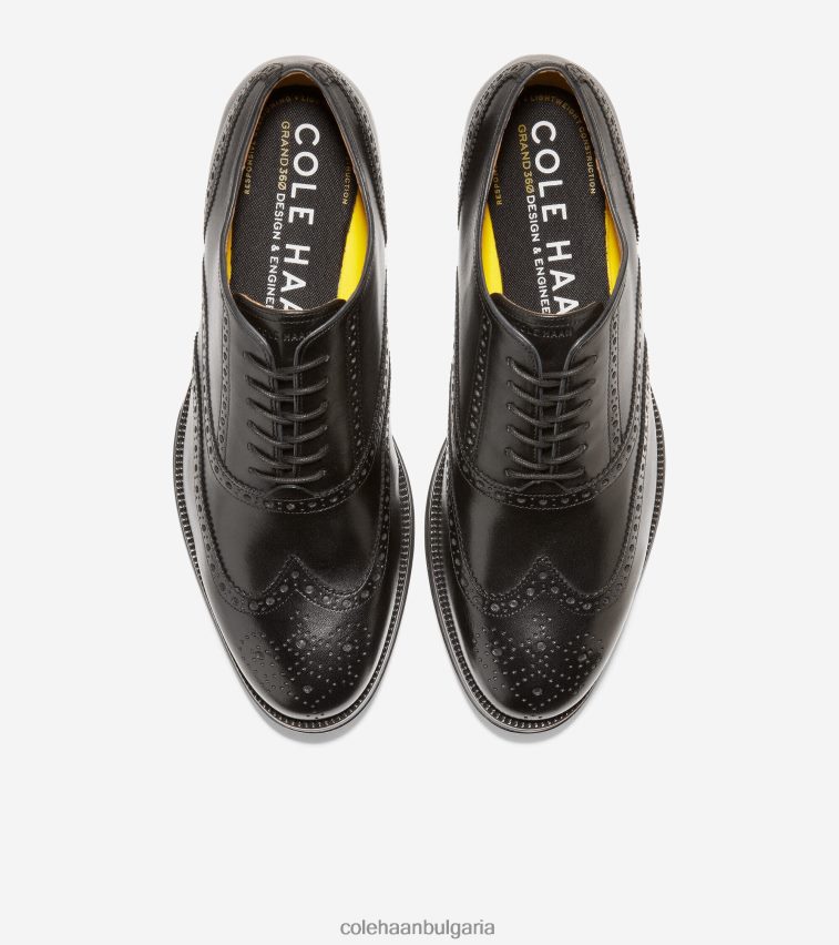 Cole Haan модерен класически wingtip oxford мъже 84PB6Z430 черен обувки