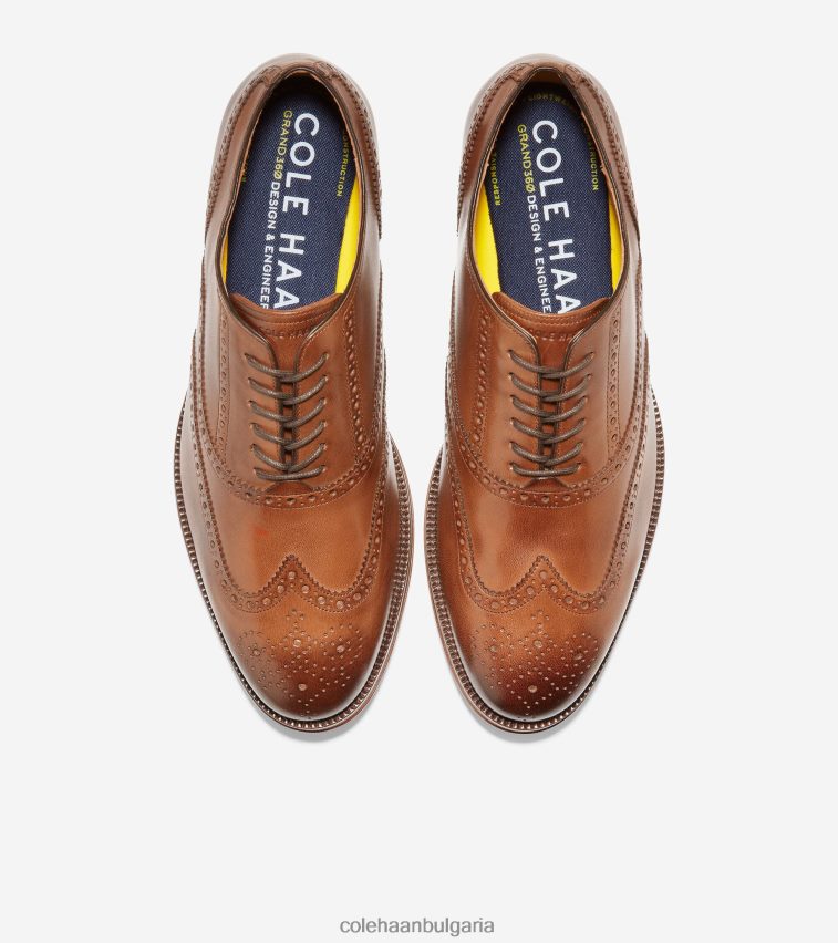 Cole Haan модерен класически wingtip oxford мъже 84PB6Z431 британски тен обувки