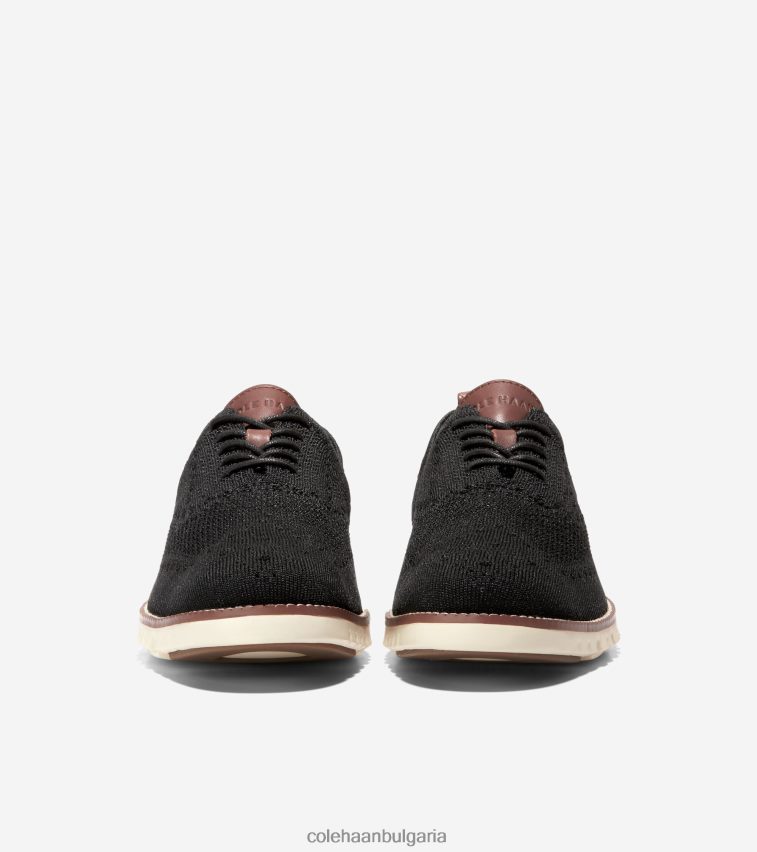 Cole Haan zerogrand wingtip oxford мъже 84PB6Z429 черен стичлит-слонова кост обувки