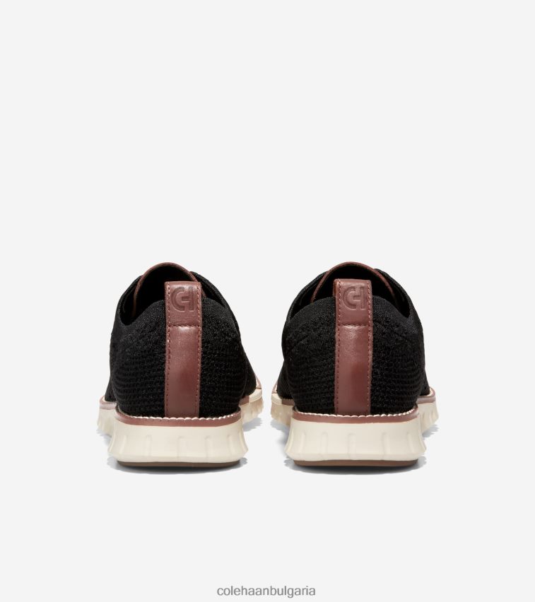 Cole Haan zerogrand wingtip oxford мъже 84PB6Z429 черен стичлит-слонова кост обувки